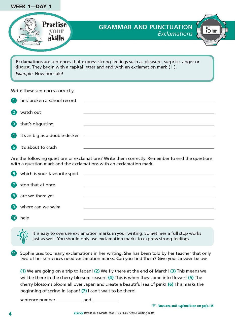Excel Revise in a Month Year 3 NAPLAN*-style Writing Tests | JINLING ...